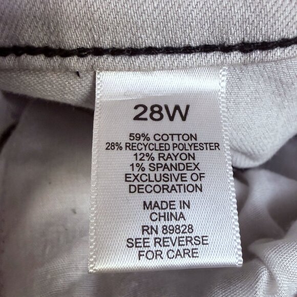 LOGO Lori Goldstein Smiley World Wide Leg Jeans Plus Size 28W Gray Tie Dye NWT - Picture 14 of 16